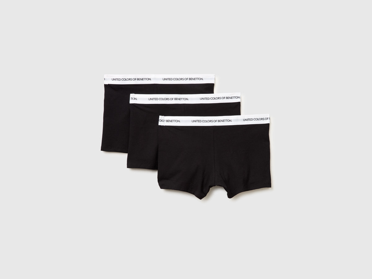 Set tre boxer in cotone bio stretch