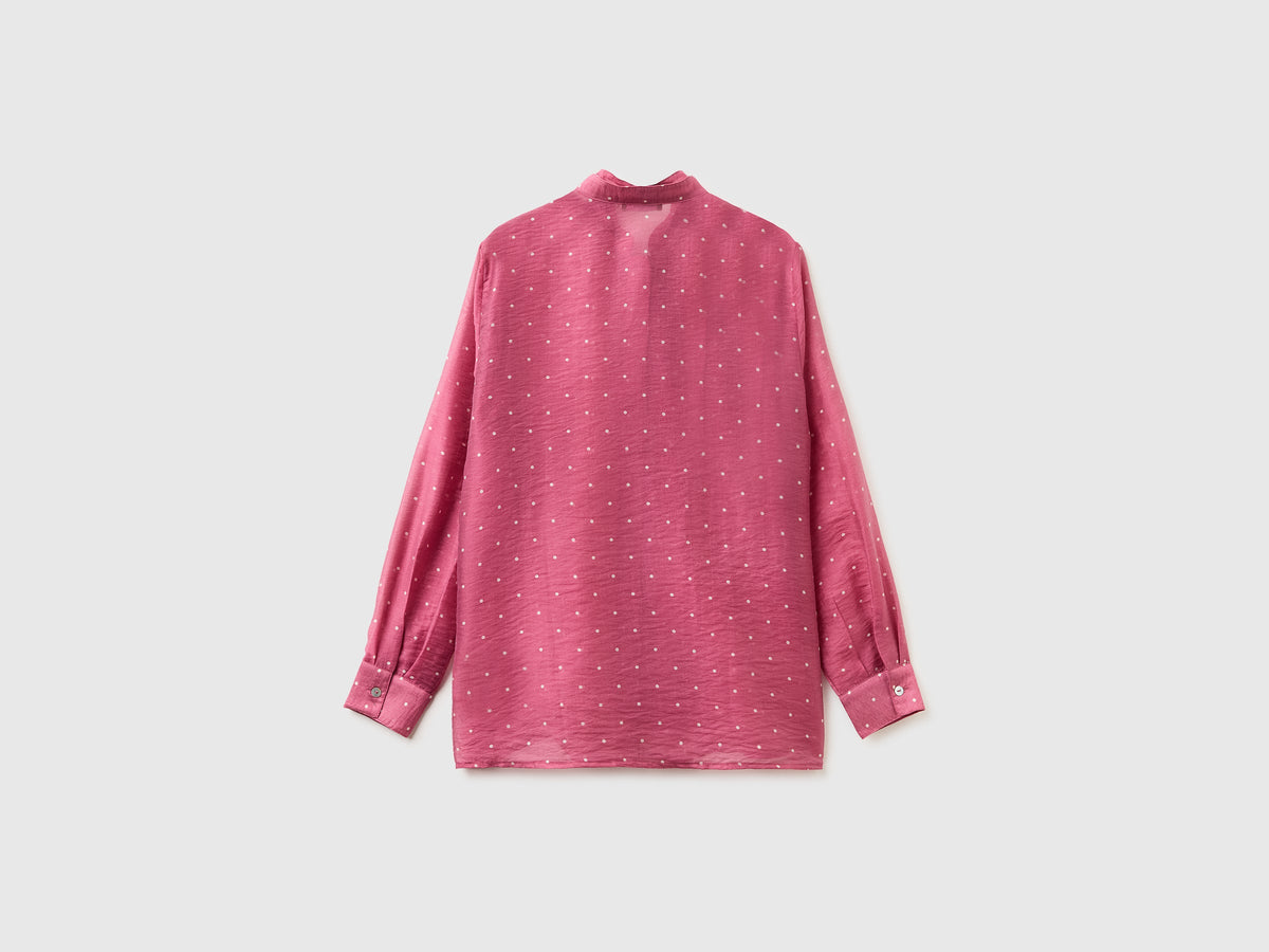 Camicia fluida con micro pois
