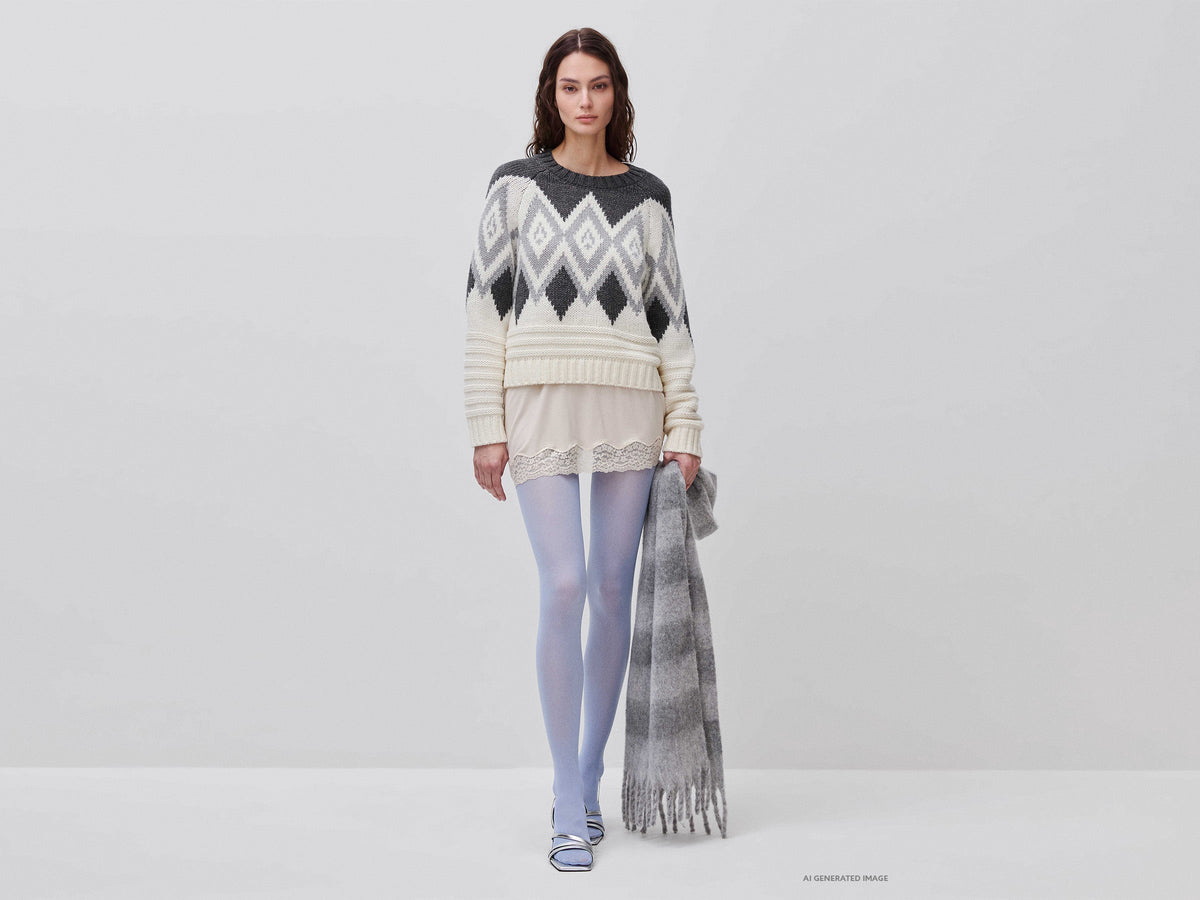 Maglia jacquard fantasia nordica