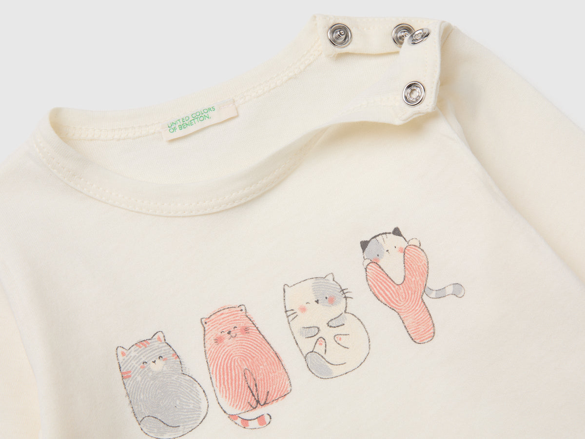 T-shirt con stampa in cotone bio