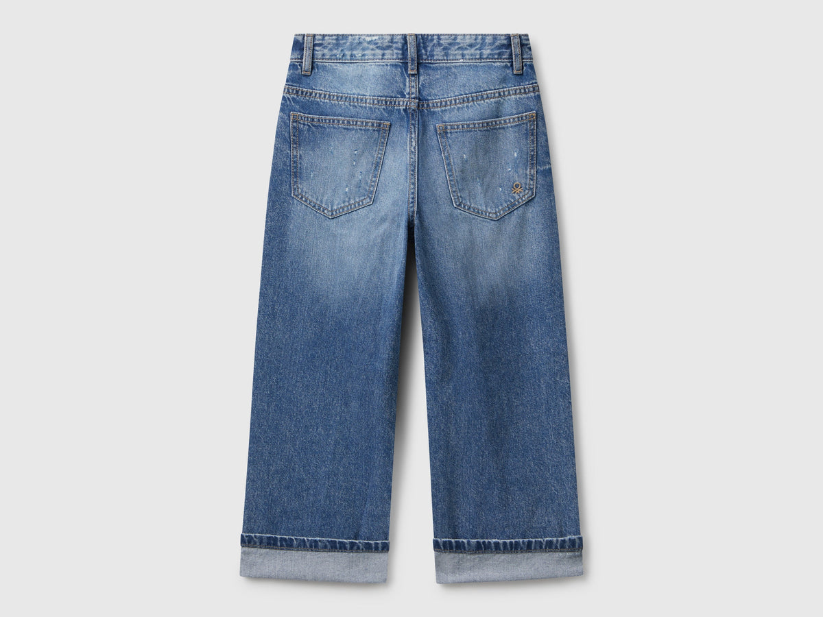 Jeans straight con risvolto