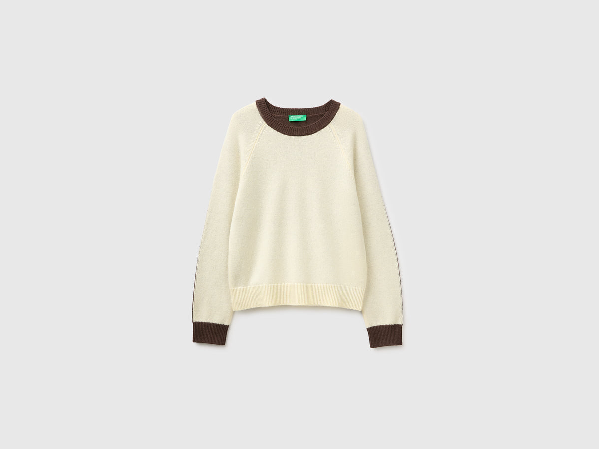 Maglia color block 100% lana