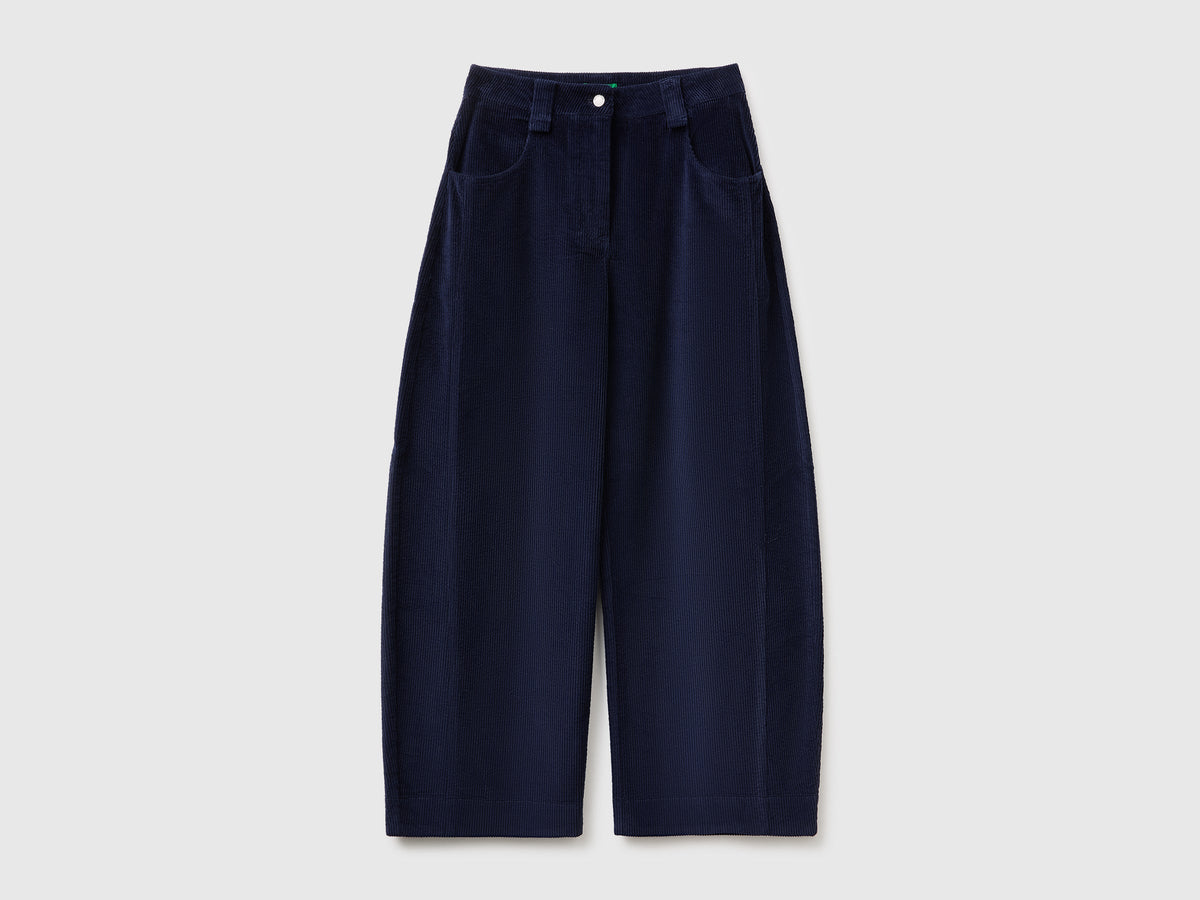 Pantaloni barrel fit in velluto a costine