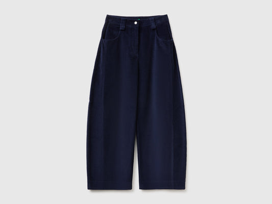 Pantaloni barrel fit in velluto a costine