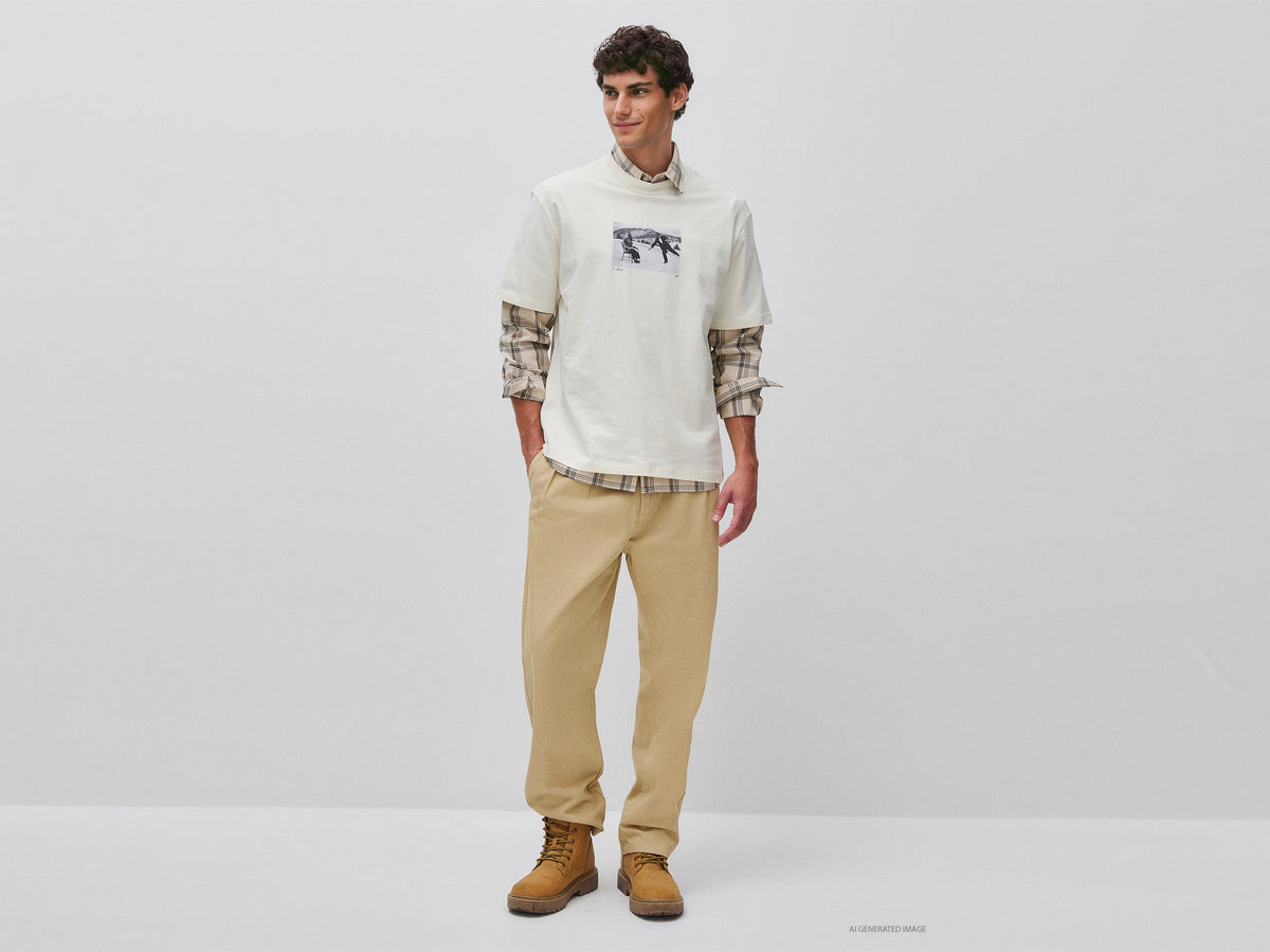 T-shirt relaxed fit con stampa in cotone bio