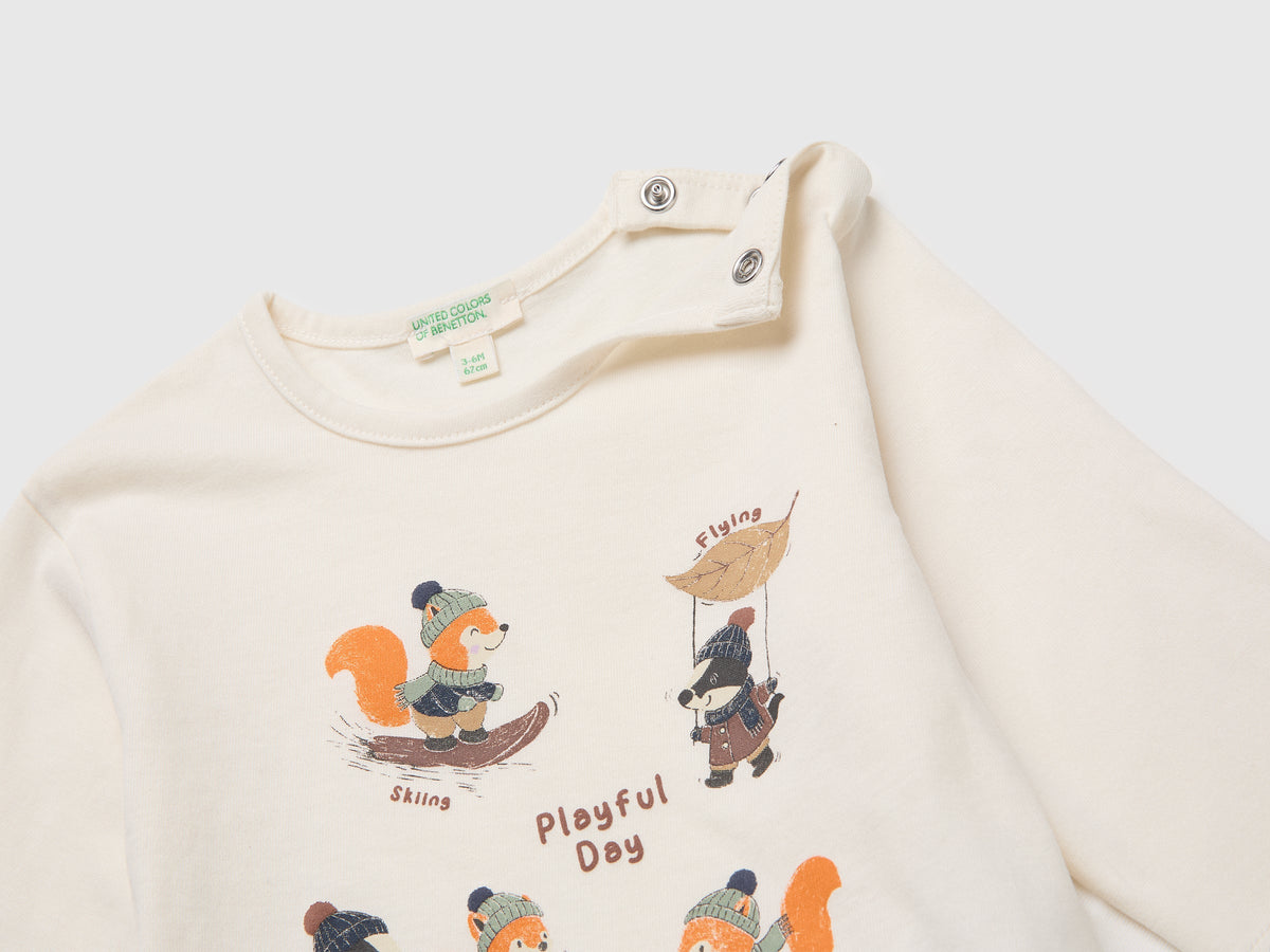 T-shirt con stampa in cotone bio