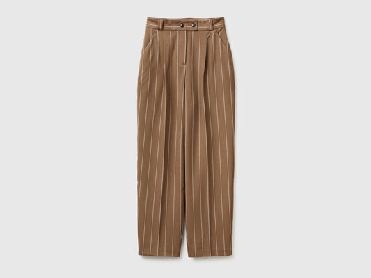 Pantaloni gessati carrot fit
