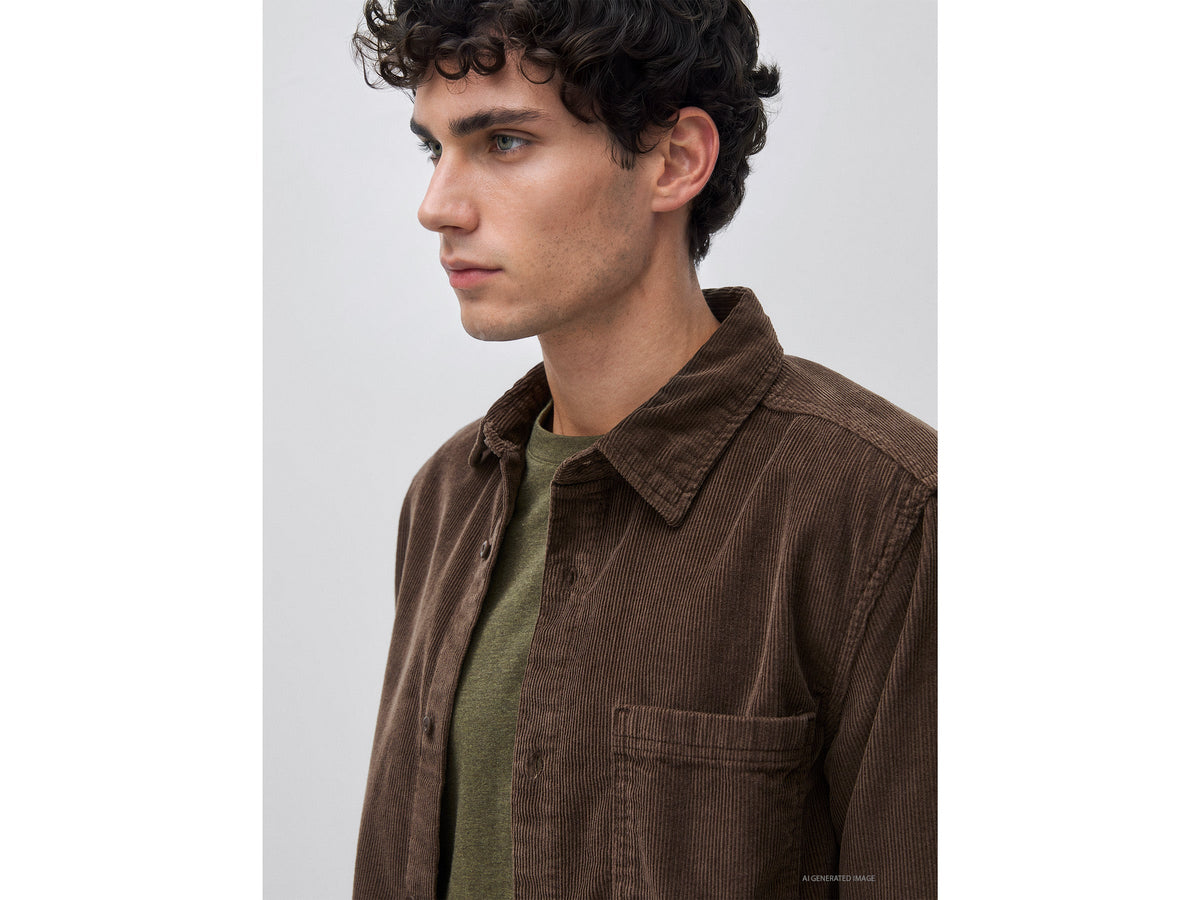 Camicia regular fit in velluto