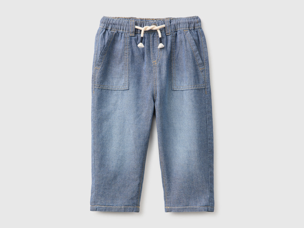 Pantaloni in chambray con cordino