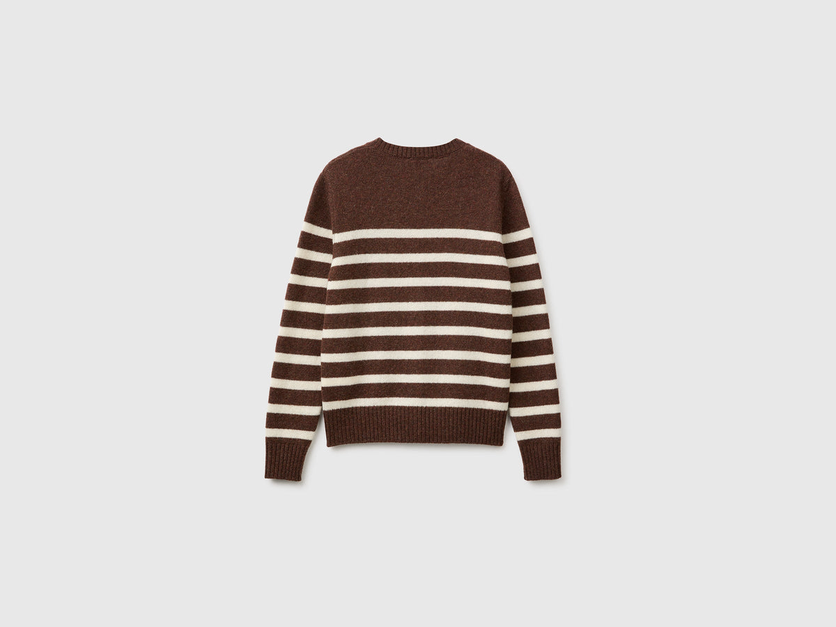 Cardigan a righe 100% lana Shetland