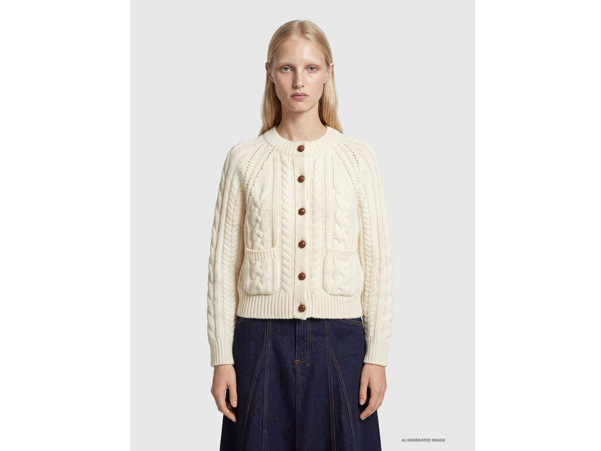 Cardigan a trecce 100% lana