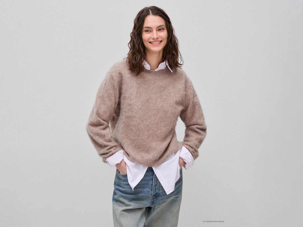 Maglia over in lana, cashmere e seta