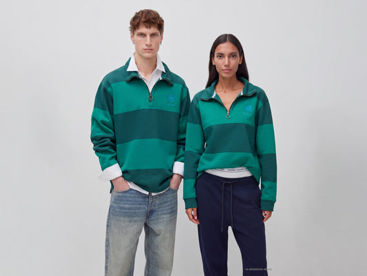 Felpa a righe Benetton Rugby 100% cotone