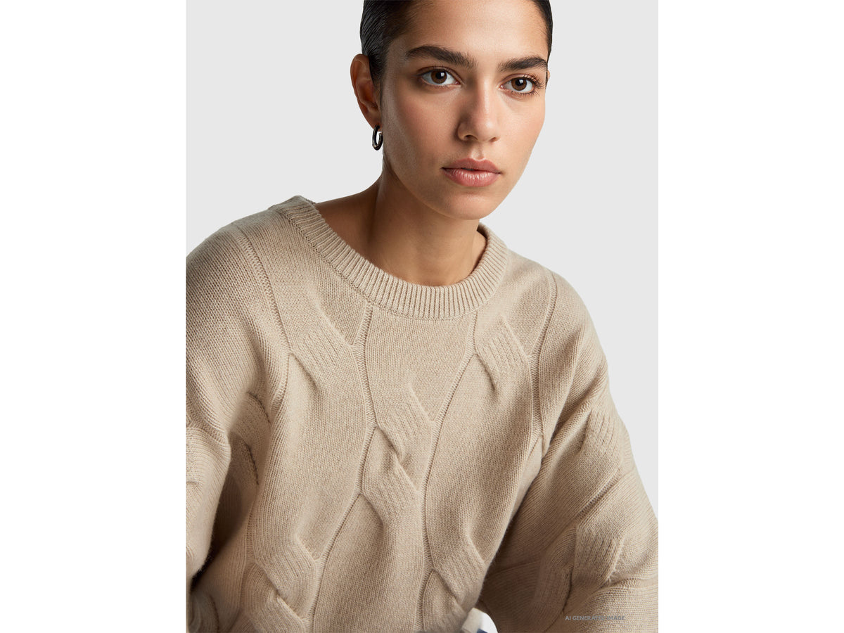 Maglia a losanghe in puro cashmere