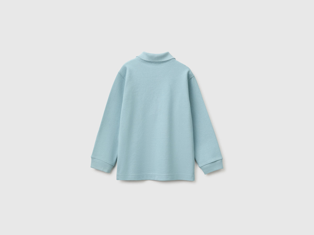 Polo 100% cotone bio a manica lunga