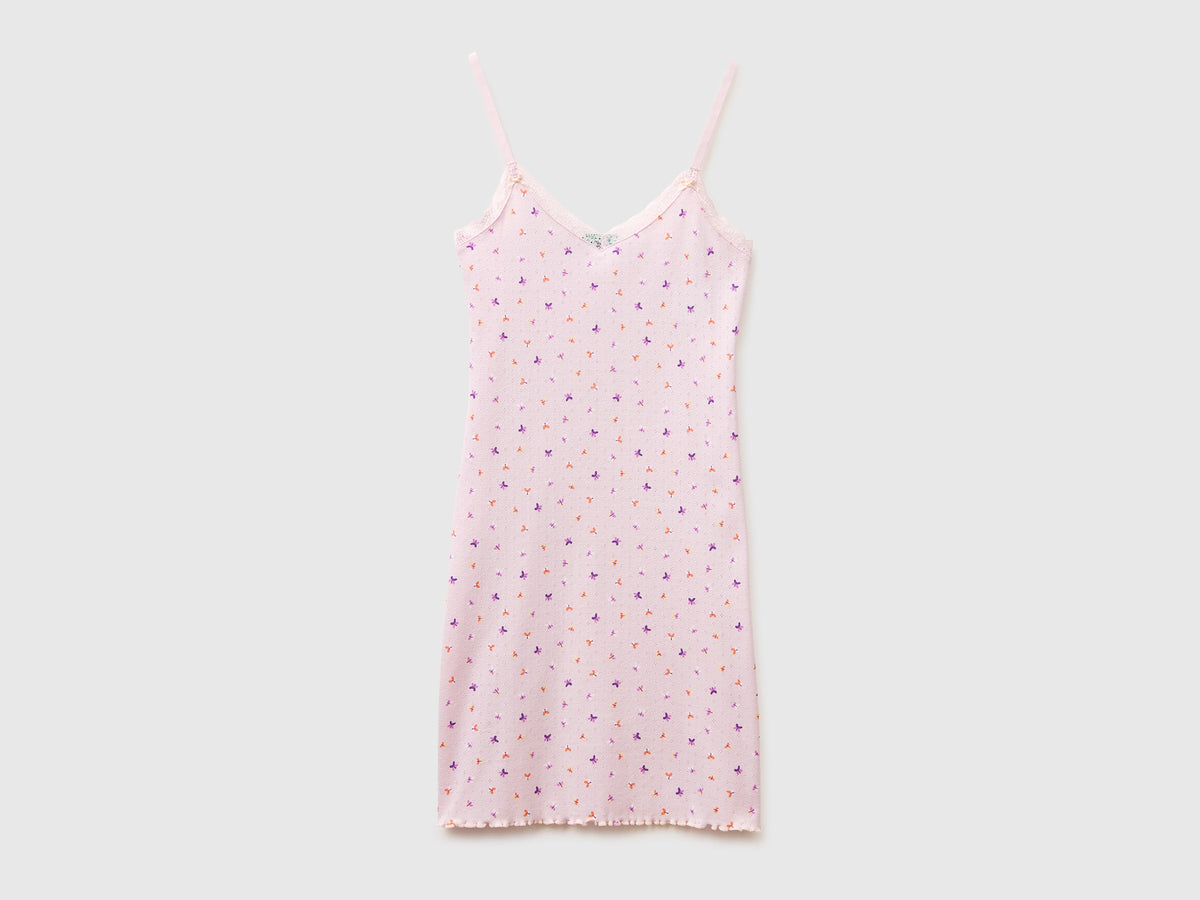 Camicia da notte fantasia con spalline