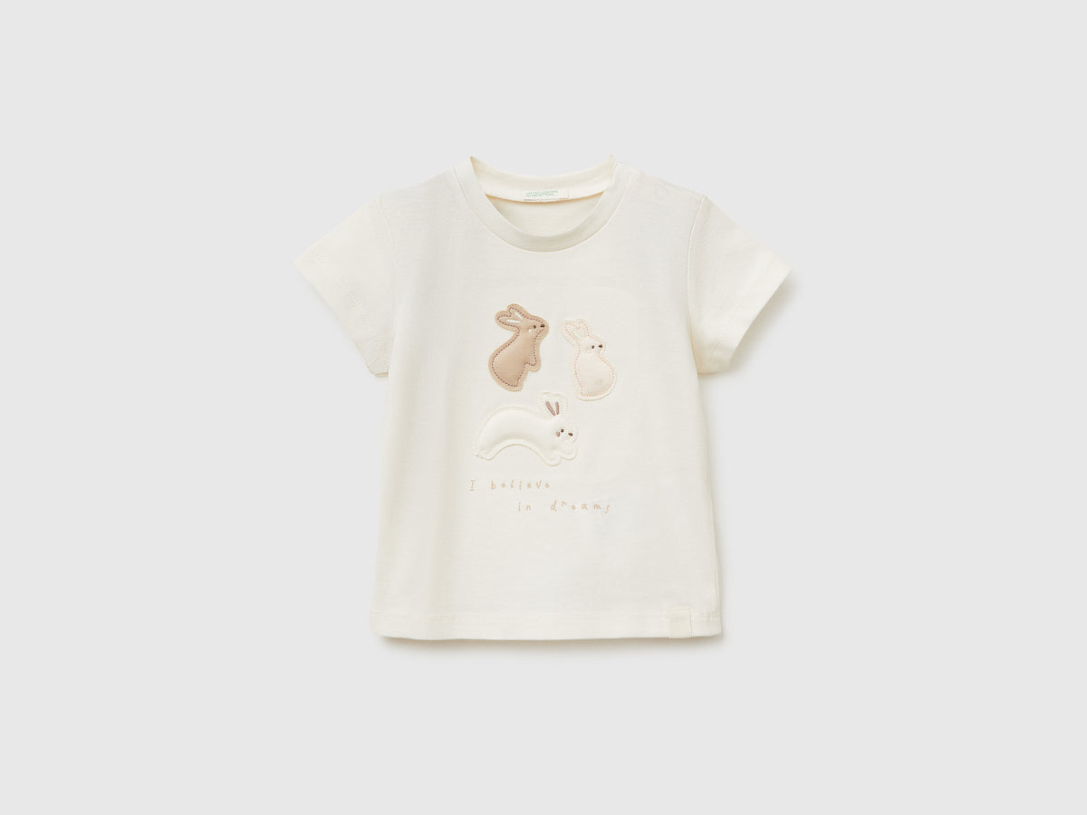 T-shirt con applicazione in cotone bio