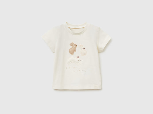 T-shirt con applicazione in cotone bio