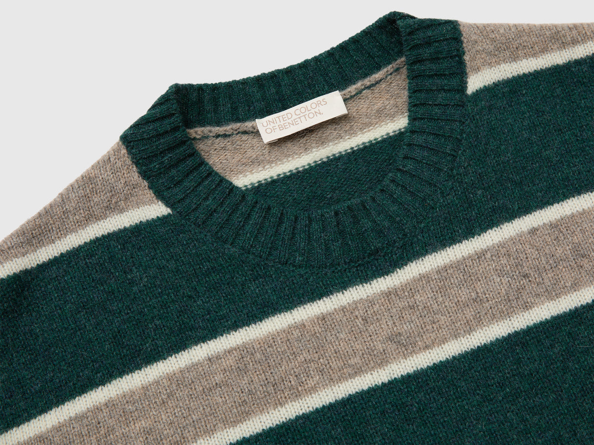 Maglia a righe 100% lana Shetland