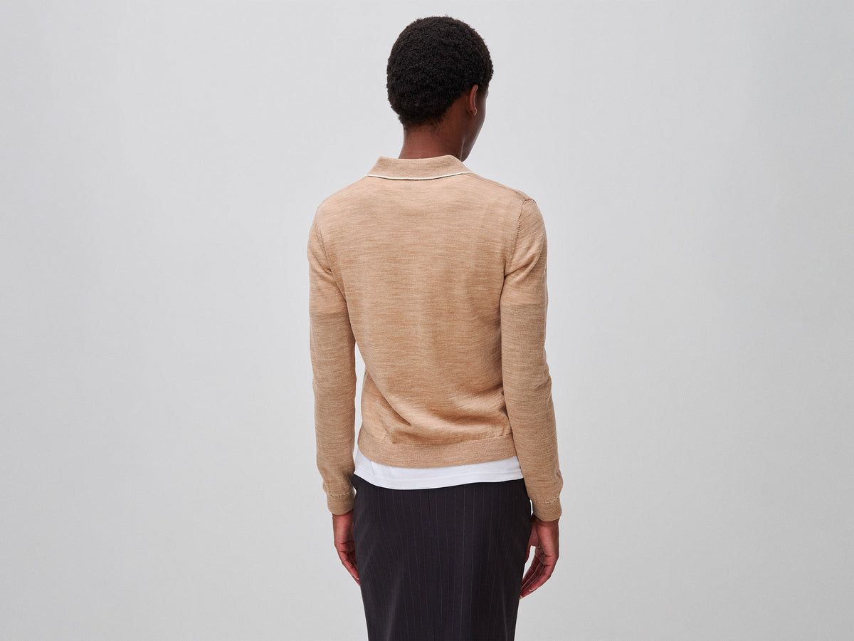 Polo in maglia in pura lana Merino