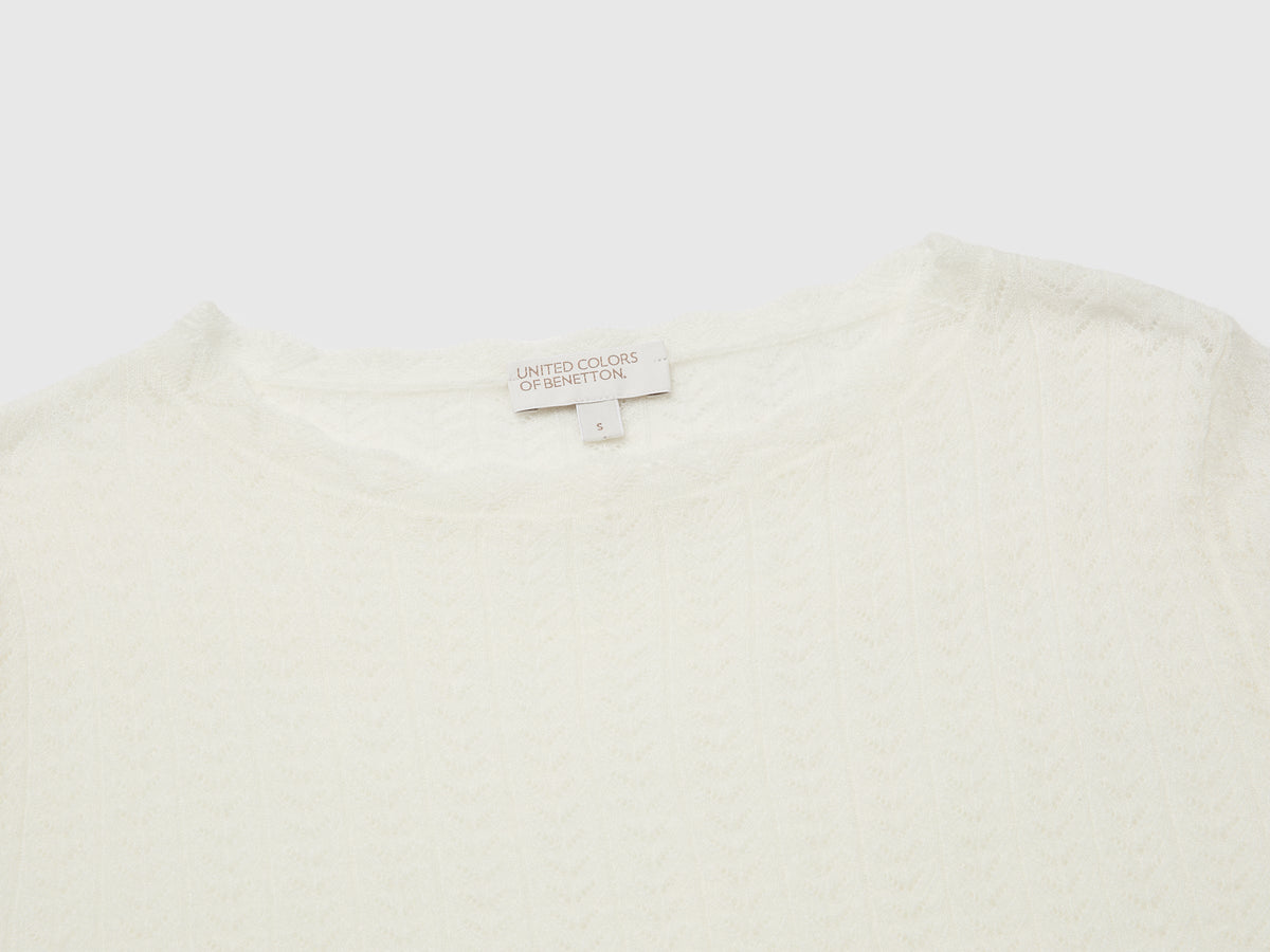 Maglia traforata in misto lana ultralight