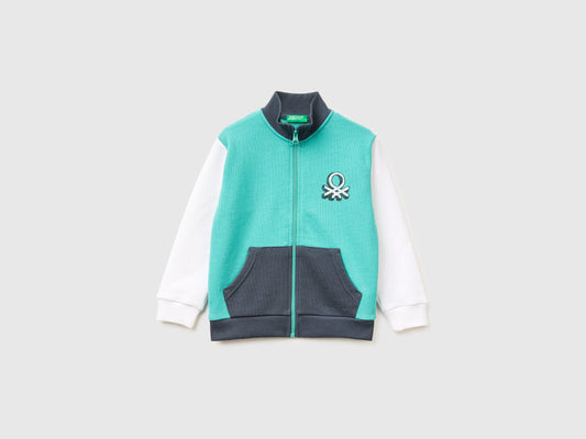 Felpa con zip in cotone bio