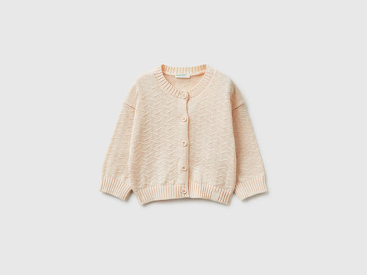 Cardigan girocollo in cotone bio
