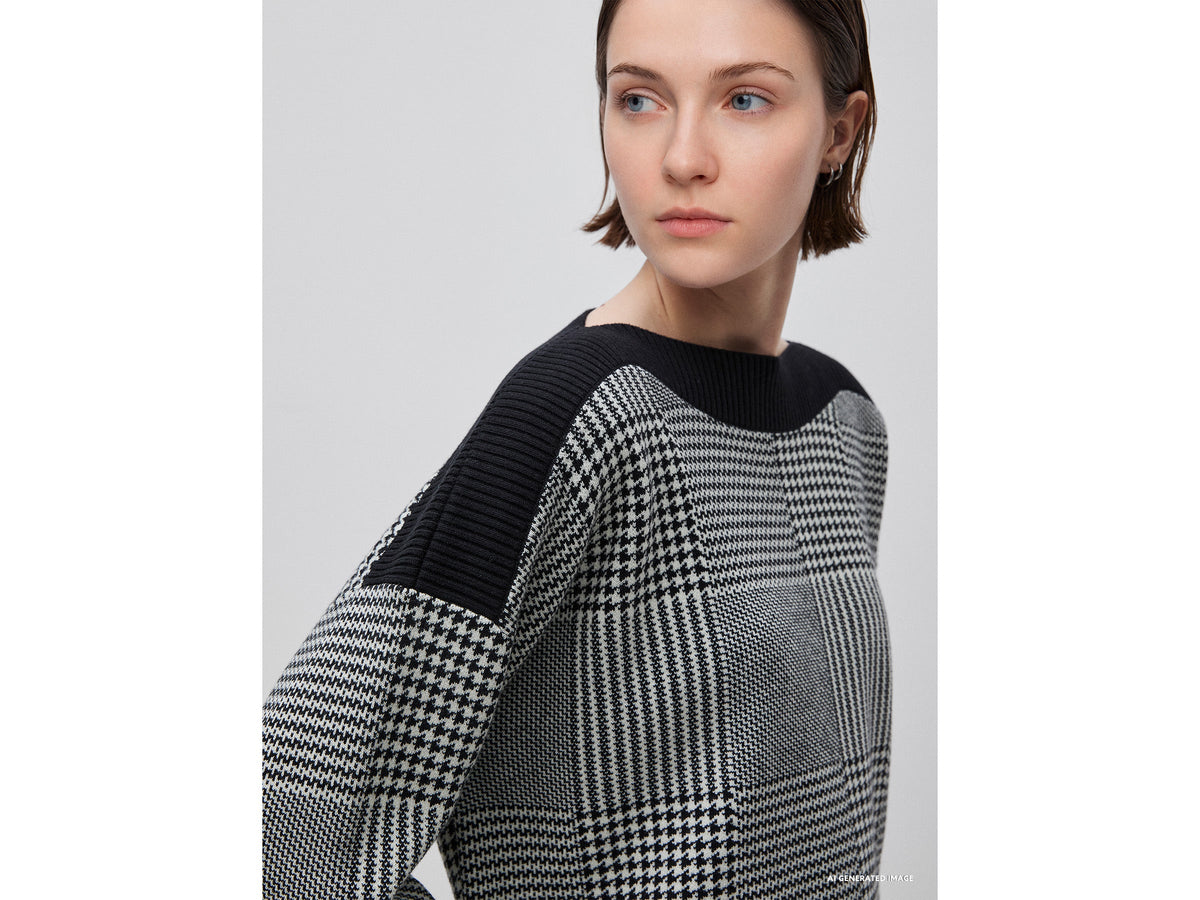 Maglia boxy fit principe di Galles