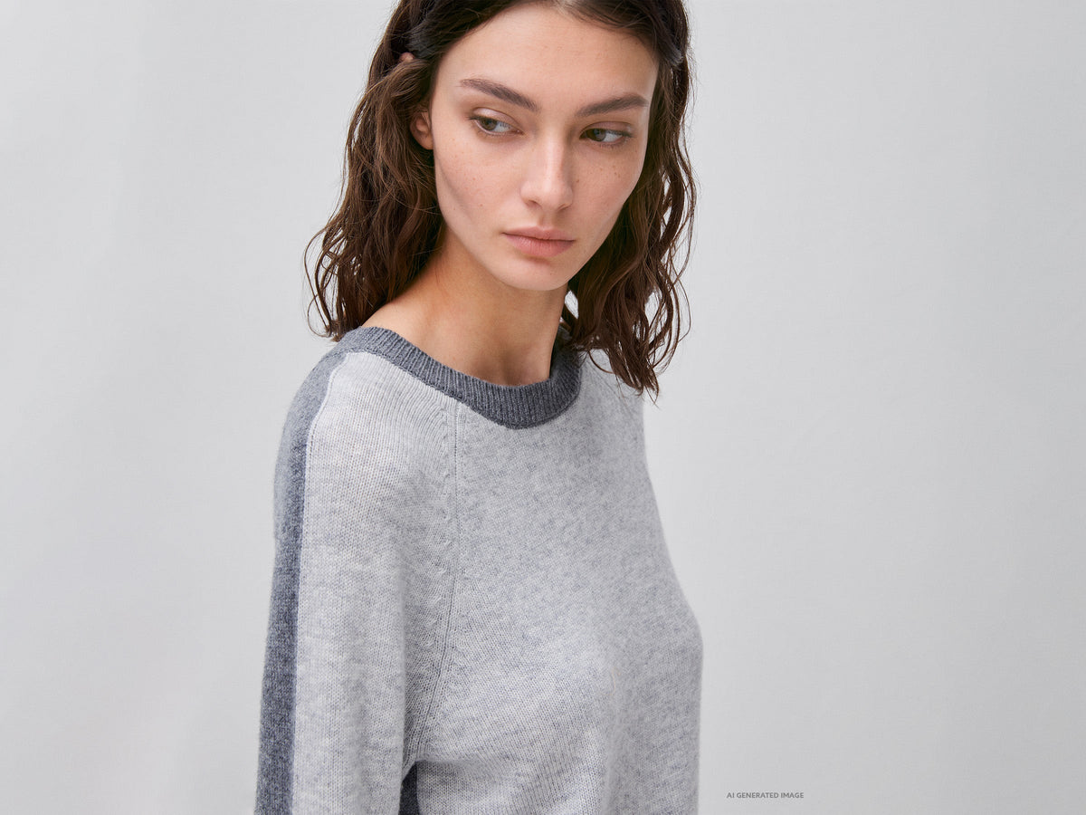 Maglia color block 100% lana