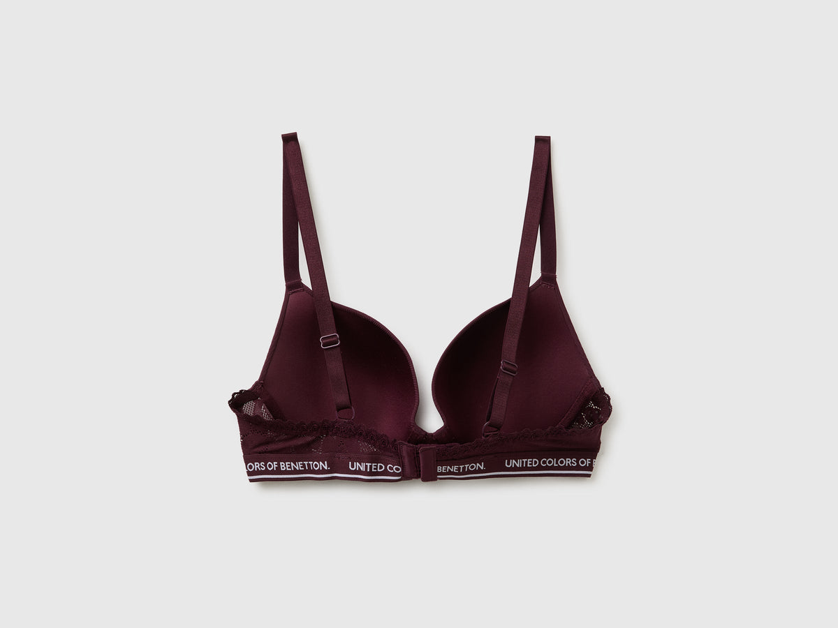Reggiseno imbottito con coppe a costine
