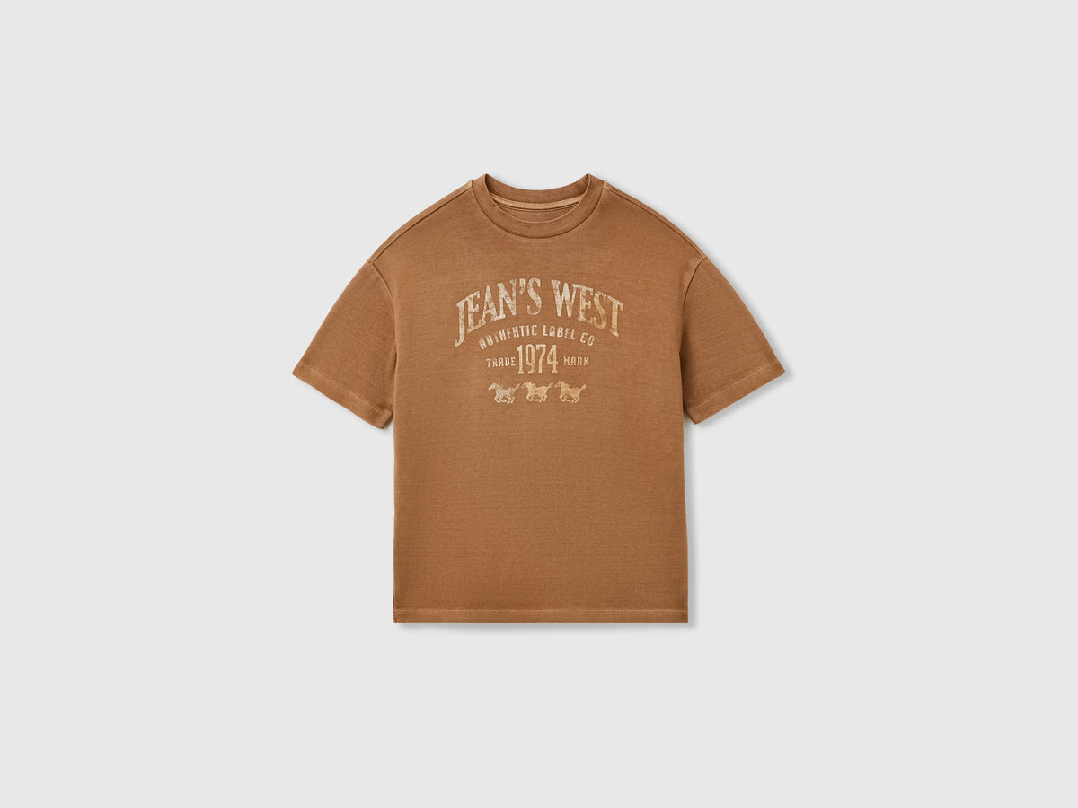 T-shirt lavaggio vintage con stampa western