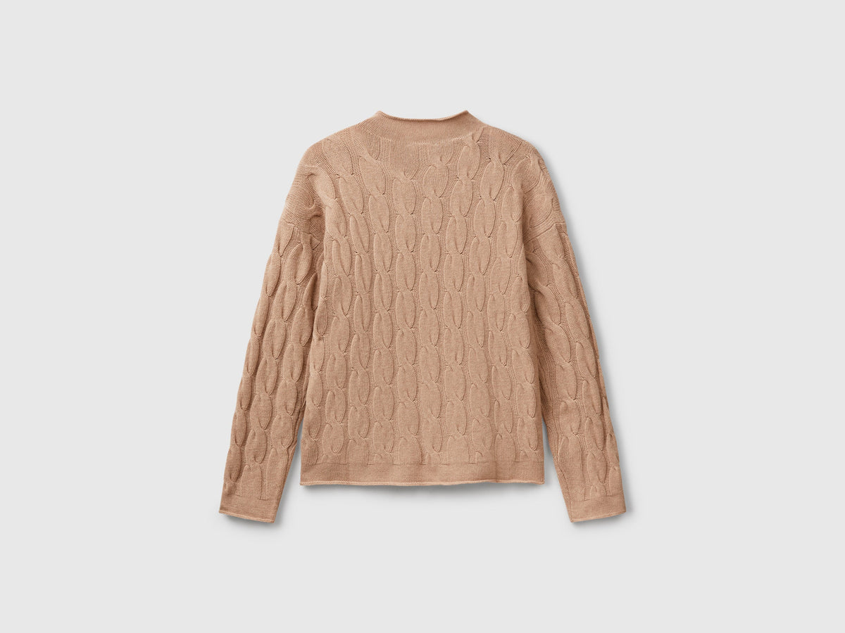 Maglia con trecce in misto cashmere