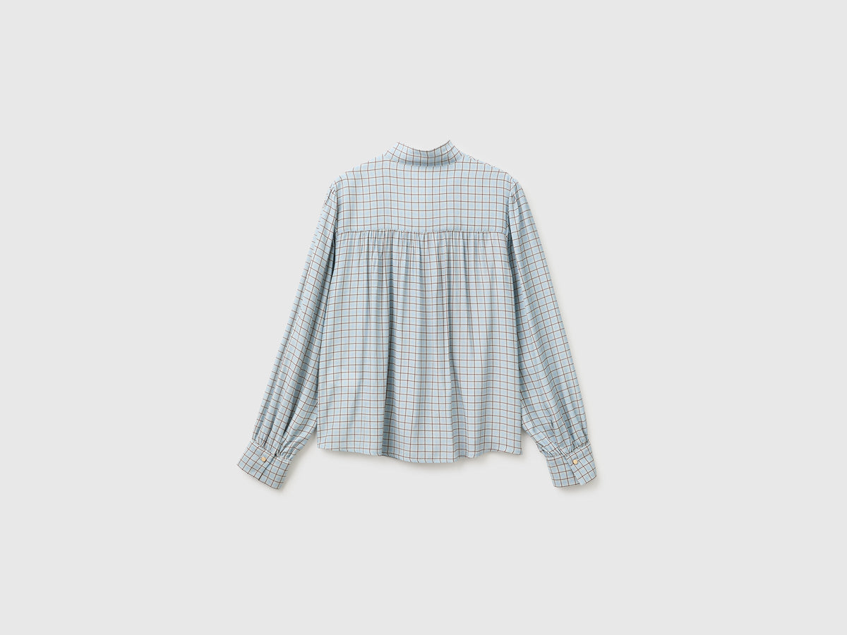 Blusa a quadretti vichy con fiocco