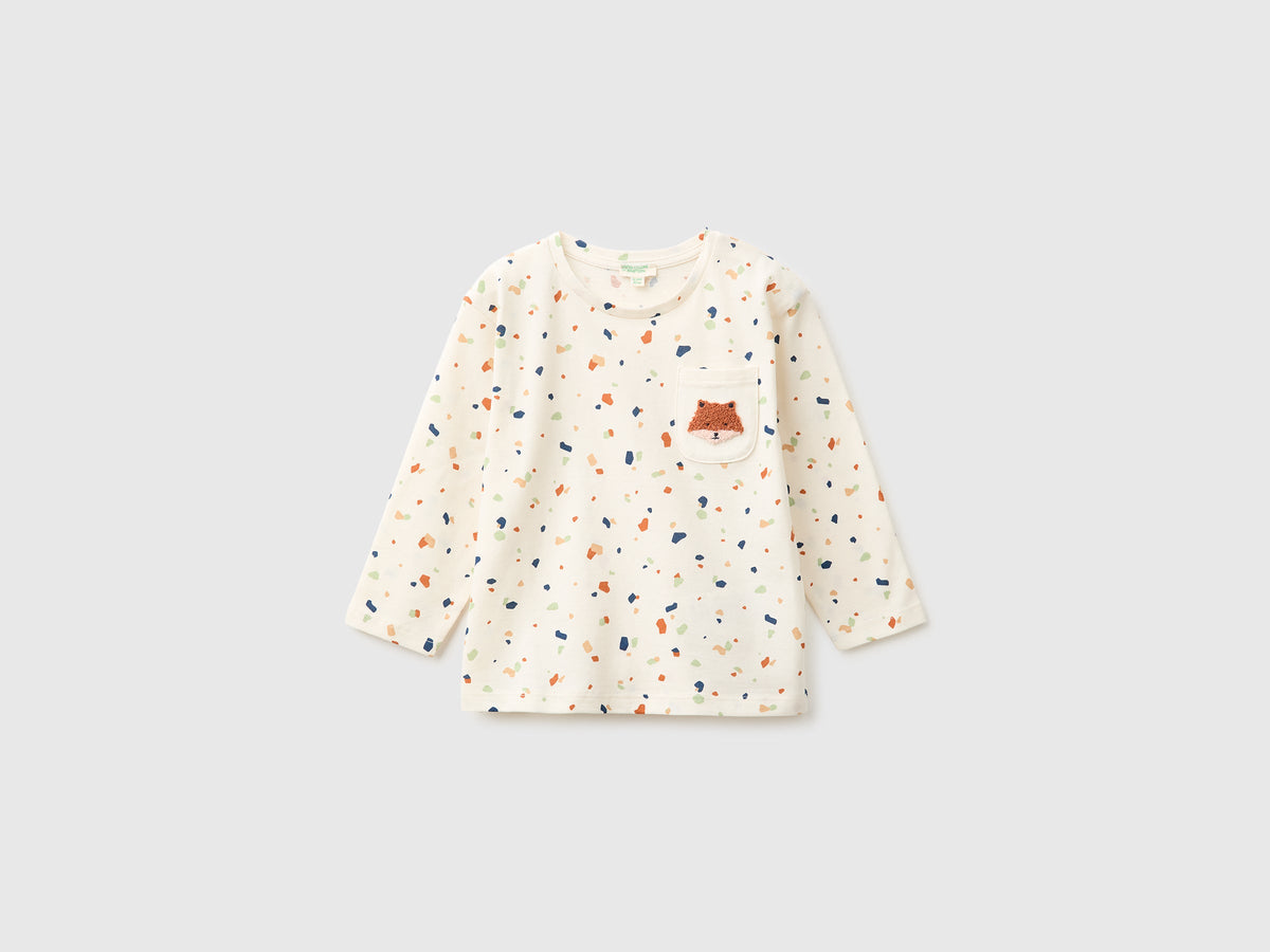 T-shirt con stampa fantasia in cotone bio