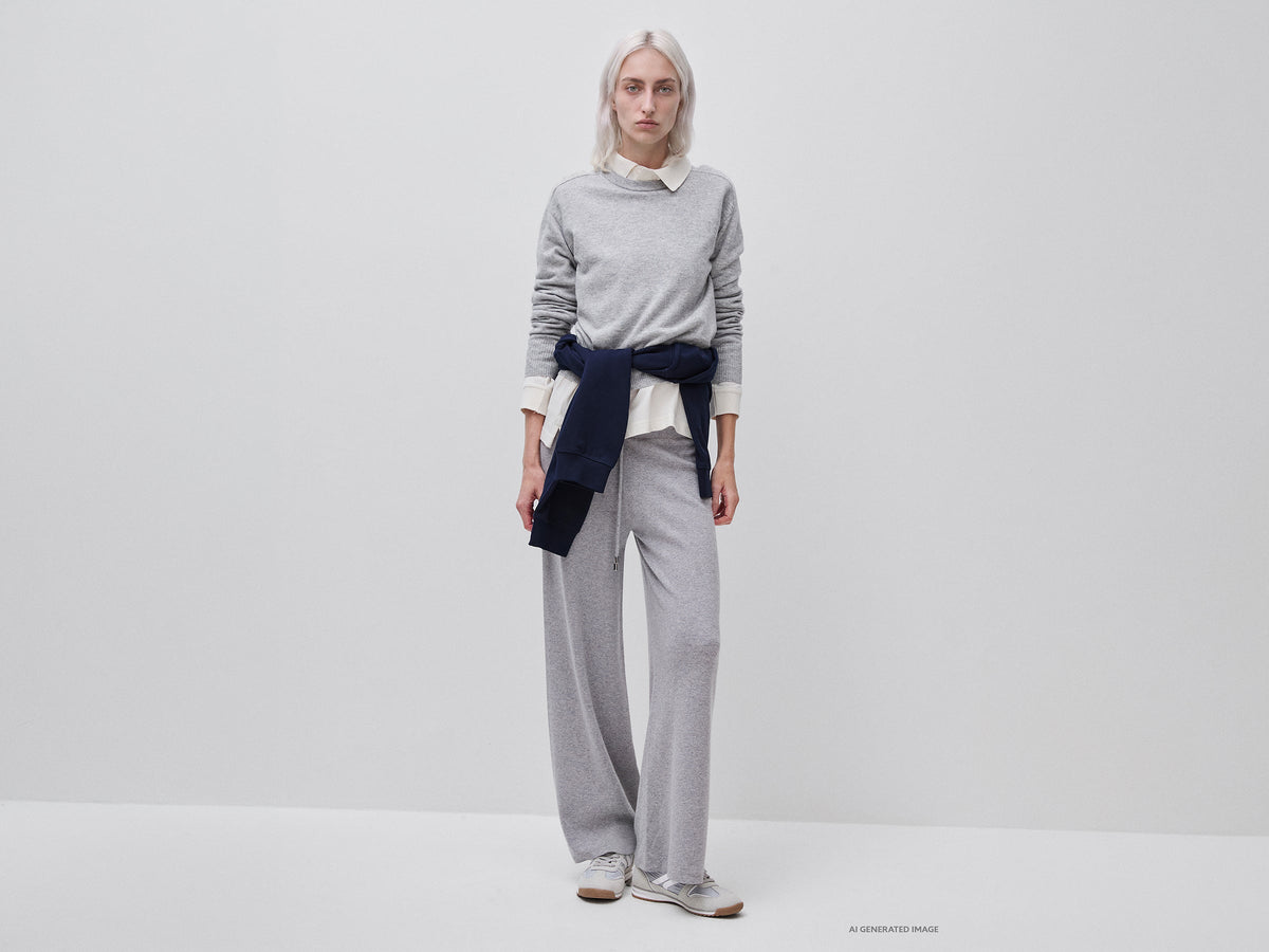 Maglia girocollo in misto cashmere