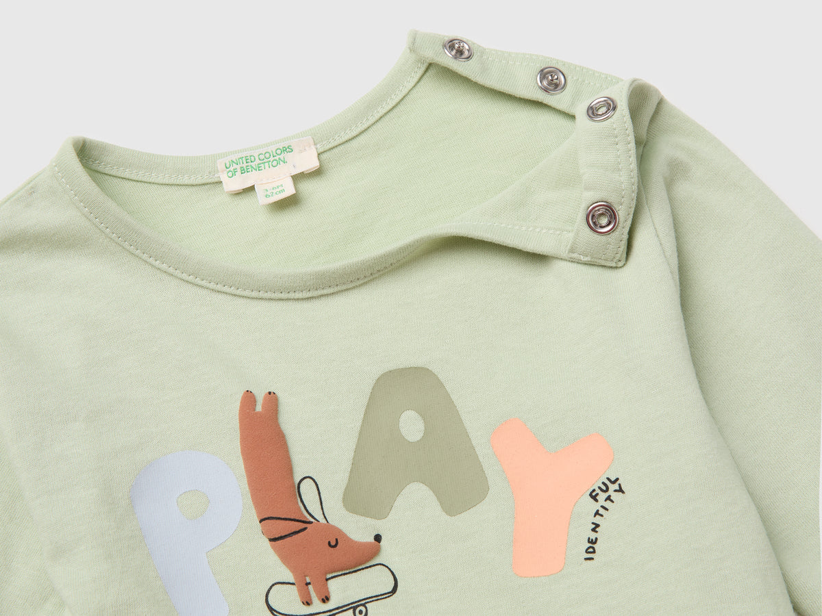 T-shirt con stampa in cotone bio