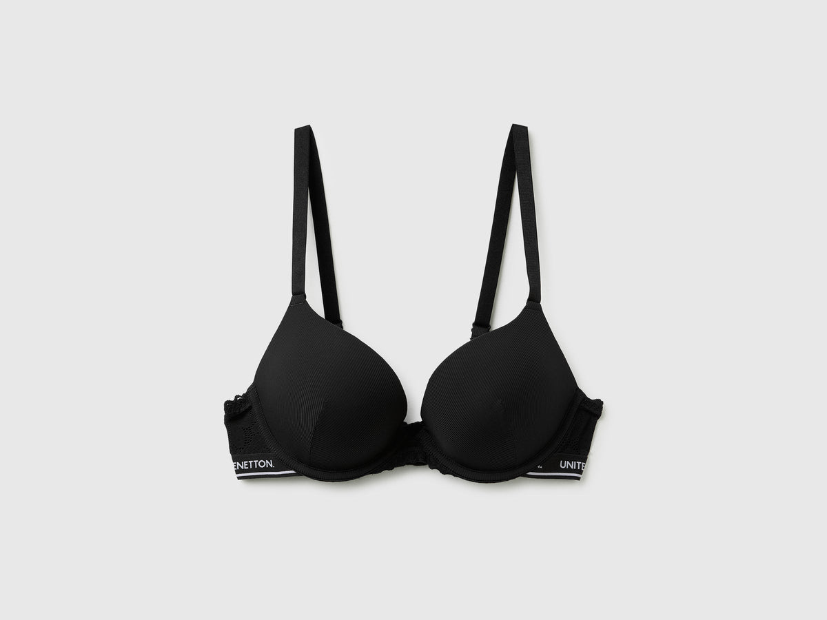 Reggiseno imbottito con coppe a costine