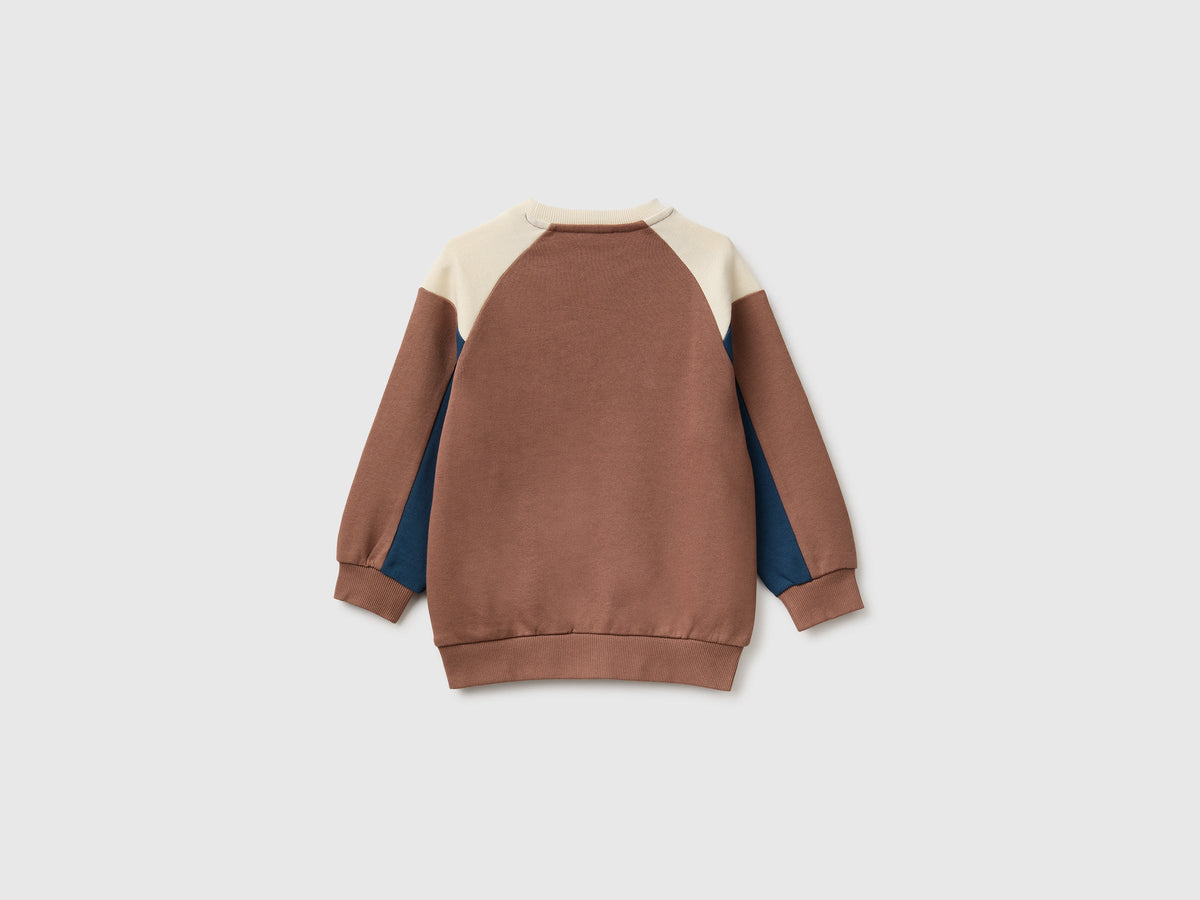 Felpa chiusa color block