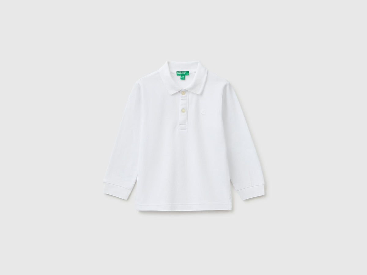 Polo 100% cotone bio a manica lunga