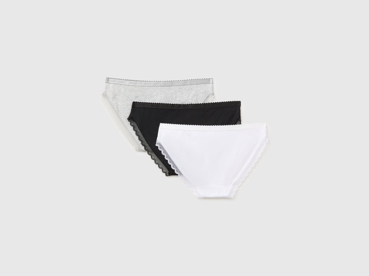 Tre slip in cotone e modal