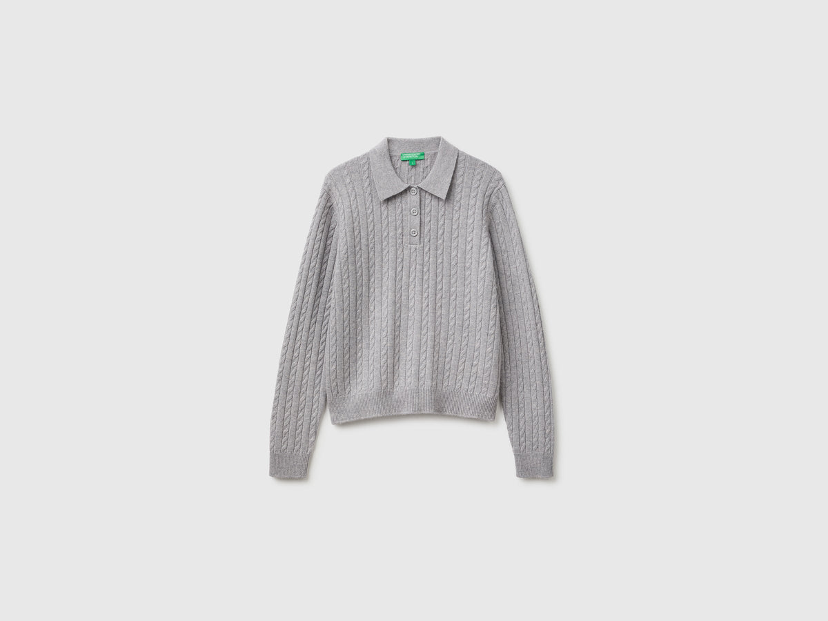 Maglia a polo con trecce