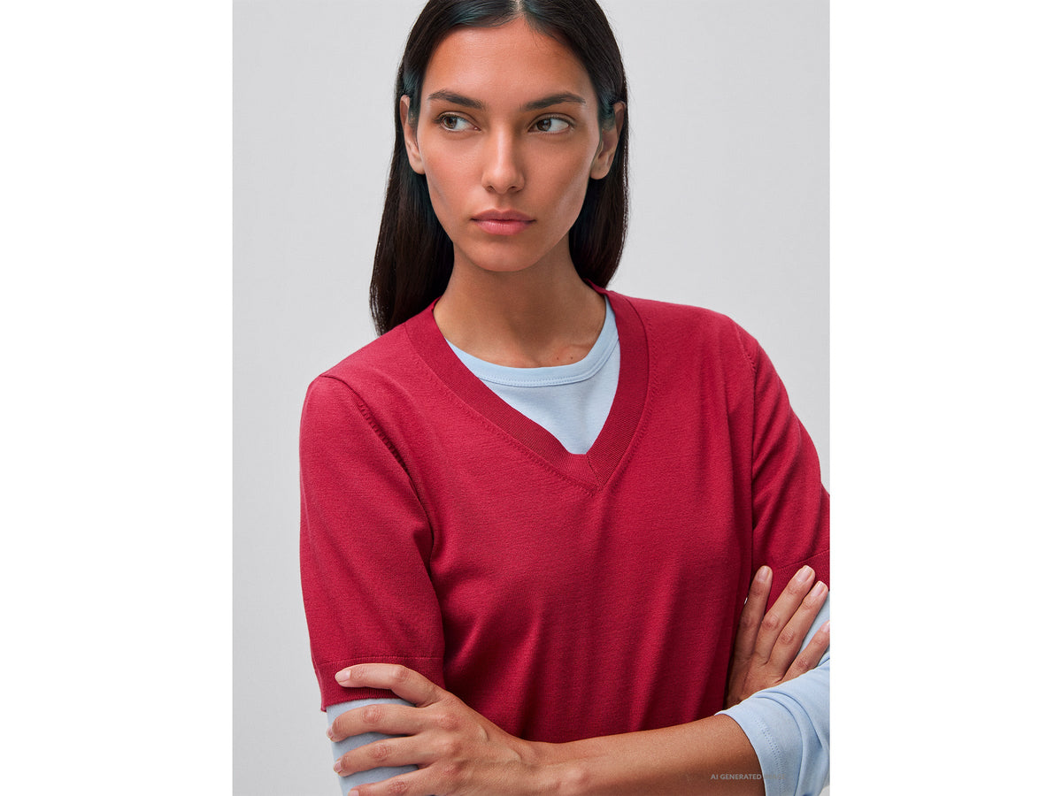 Maglia tricot a manica corta