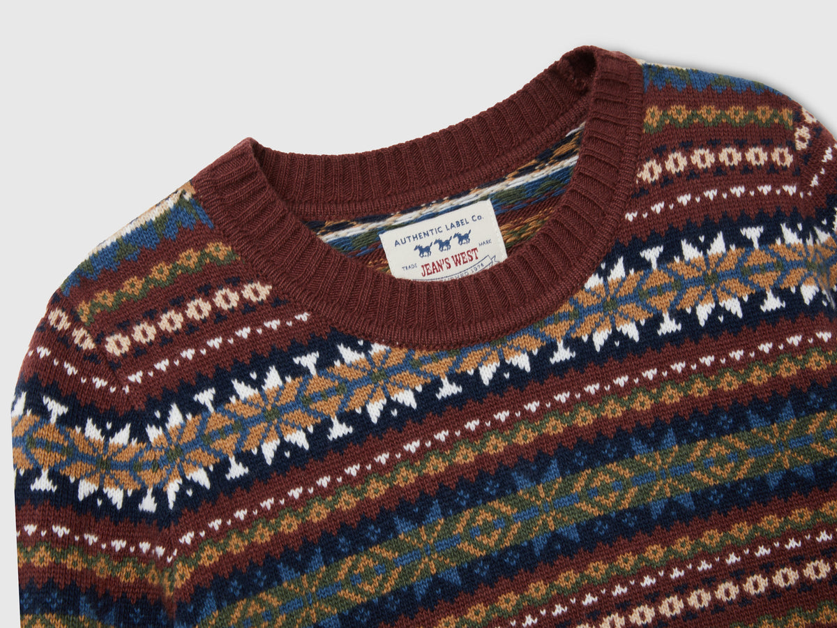 Maglia jacquard in misto lana
