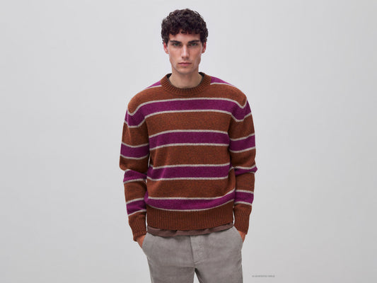 Maglia a righe 100% lana Shetland