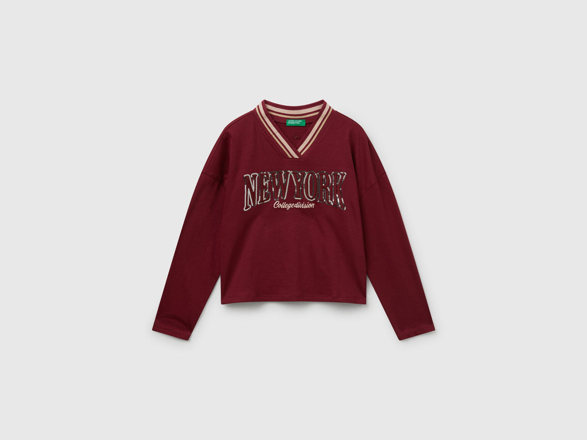 T-shirt con ricamo paillettes