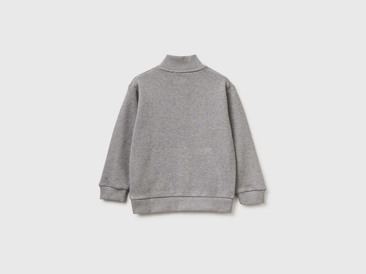 Felpa con zip in cotone bio