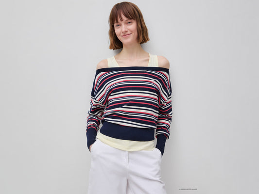 Maglia a righe scollo a barchetta