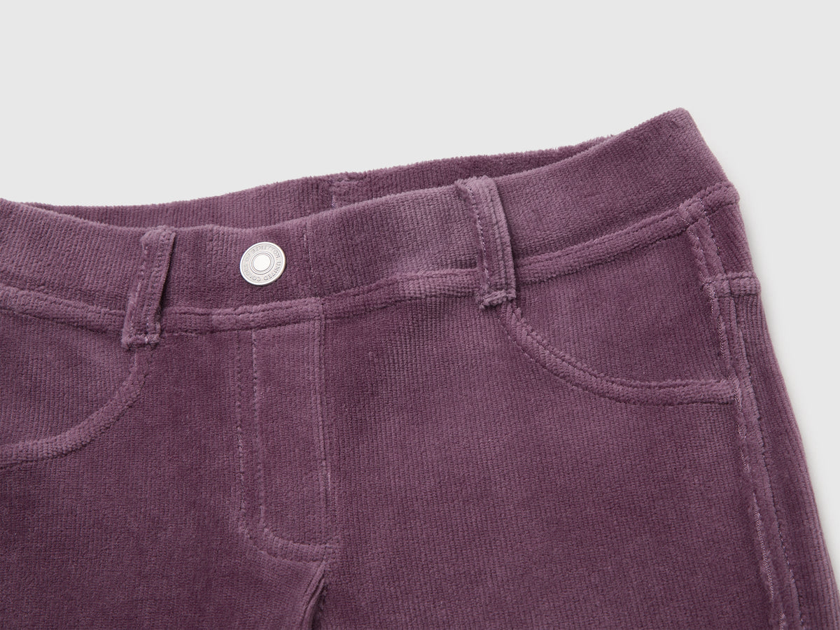 Pantaloni super skinny in ciniglia