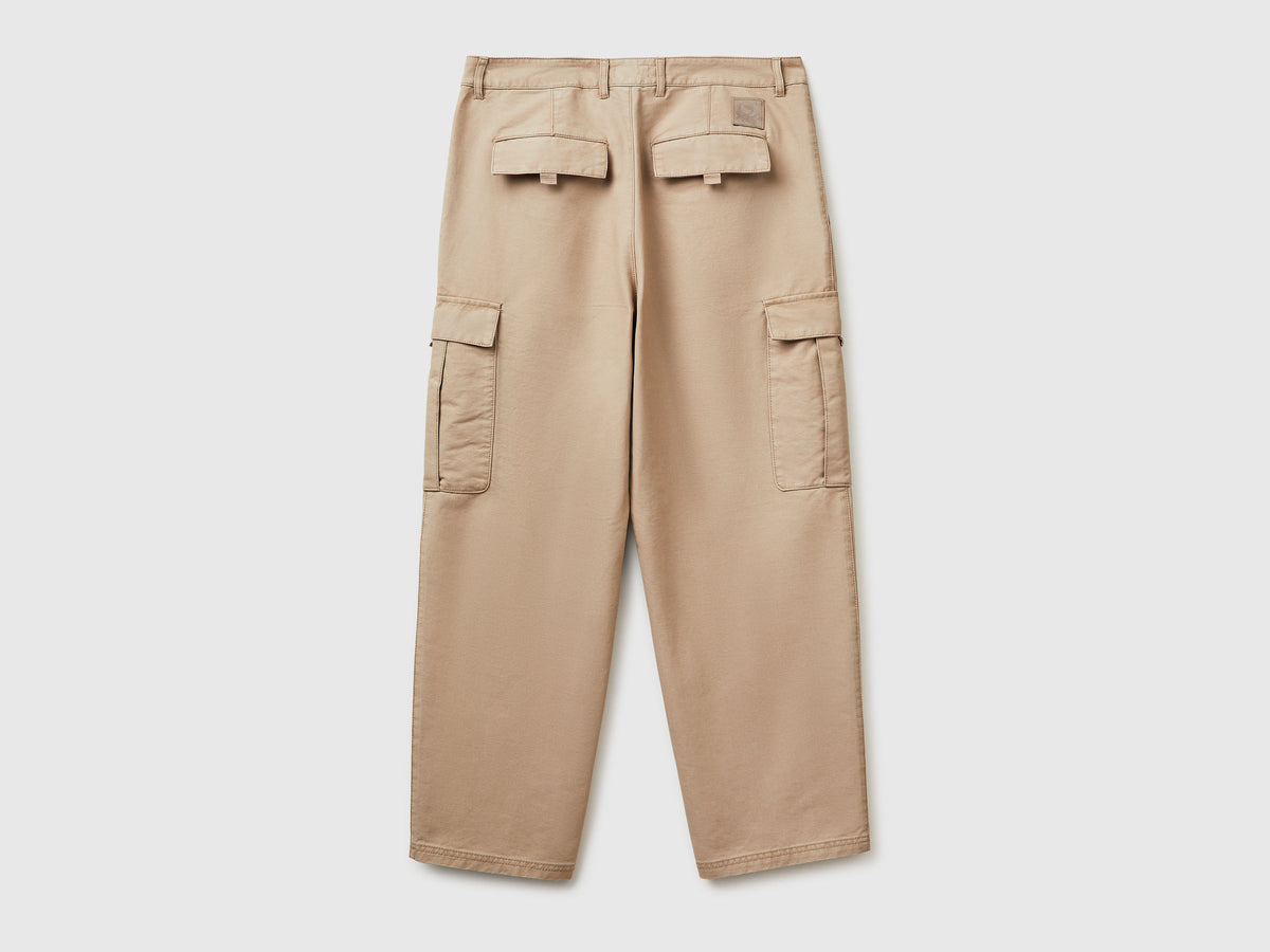 Pantaloni cargo in cotone délavé