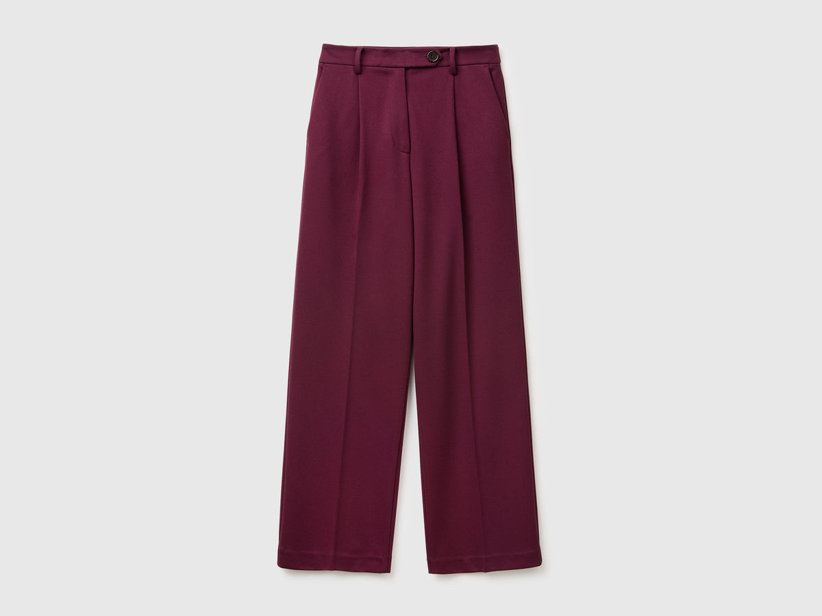 Pantaloni in flanella con piega